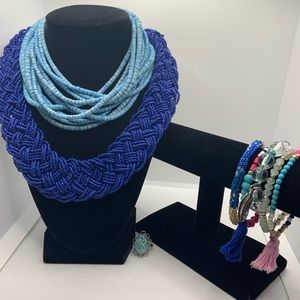 2 necklaces 5 bracelets and 1 ring